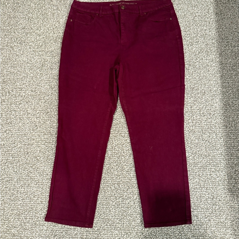 Chico's Rich Burgundy Cropped Jeans